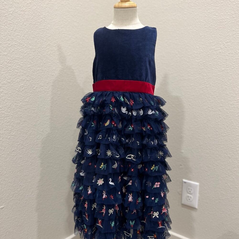 Mini Boden NWT 12 Days of Christmas Dress-College Navy - 5/6Y